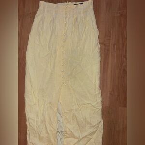 Elegant Cream Button-Down Skirt